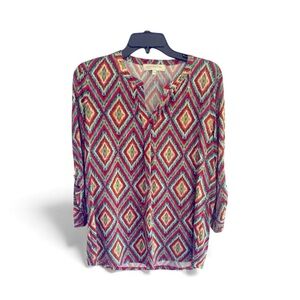 Jones New York Multicolor Red Green Yellow women’s tunic size large